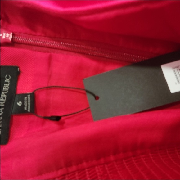 🌞NWT Banana Republic Sz6 Red Linen MIDI dress - Picture 3 of 11